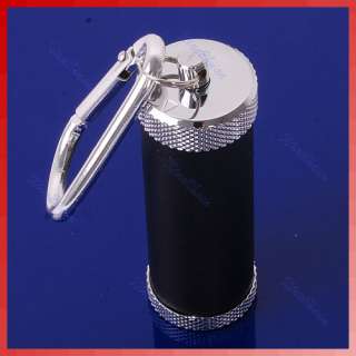   Stainless Steel Cigarette Cylinder Ashtray With Key Chain Black  