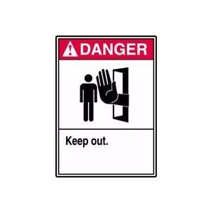  DANGER Keep Out (w/Graphic) 14 x 10 Plastic Sign