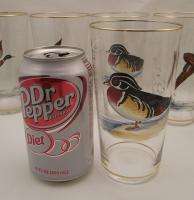   Hand Painted~Enameled Game Bird~Duck Soda~Beer Glasses~Czech?  