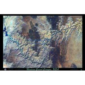   Canyon (Fine detail) satellite poster view map print 36x24 glossy
