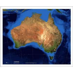  Satellite Map of Australia   Topography and Bathymetry 