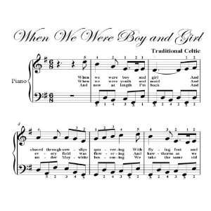 When We Were Boy and Girl Big Note Piano Sheet Music Traditional 