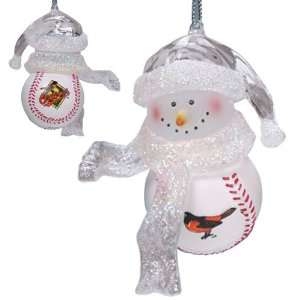  Baltimore Orioles MLB Home Run Snowman Ornament (3 inch 