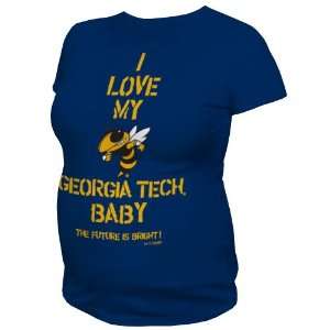 NCAA Georgia Tech Yellow Jackets T.Fisher I Love My Baby Maternity Tee 