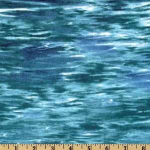  44 Wide Reel Em In Water Texture Deep Blue Fabric By 