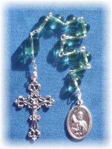 Handmade St Peter 8mm Glass One Decade Rosary Fisherman  