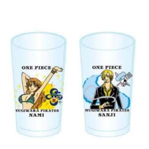   Piece Mugiwara Pirates 2P Glass Cup Set   Nami & Sanji Toys & Games