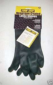 Pair New Firm Grip Neoprene Coated Latex Gloves  