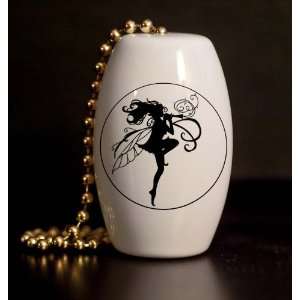  Musical Fairy Silhouette Porcelain Fan / Light Pull