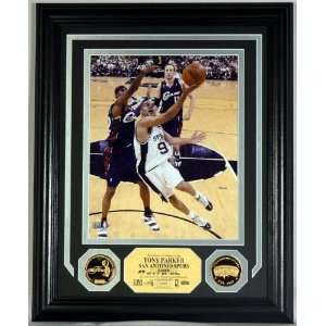 San Antonio Spurs TONY PARKER PHOTOMINT & 24KT GOLD COINS By Highland 