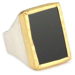  Nava Zahavi Onyx, Silver and High Karat Gold Ambition Ring 