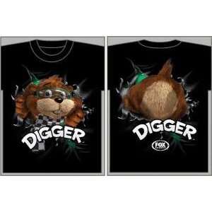  Digger The FOX Gopher Cam Black Tee Shirt Sports 
