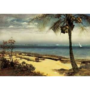 Albert Bierstadt 39W by 27H  Tropical Coast CANVAS Edge #5 3/4 L 