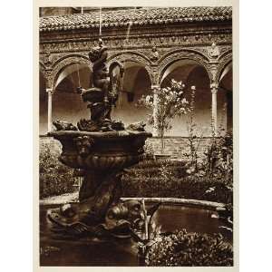  1925 Fountain Cloister Certosa di Pavia Italy Hielscher 