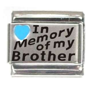  In Memory Of My Brother Dark Blue Heart Laser Italian 