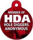 HOLE DIGGERS ANONYMOUS   Pet ID Tag   Custom Text   Dog