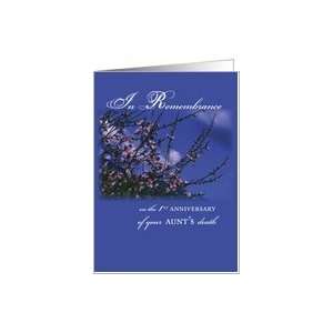  Remembrance 1st Anniversary Death of Aunt, Religious Card 