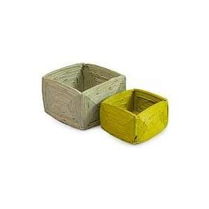  NOVICA Recycled paper boxes, Harmony (pair)