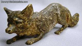 Large Vienna Bronze Fox Marked Geschutzt  