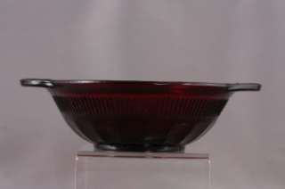 Vintage Tab Handle Berry Bowl Royal Ruby Red Glass  