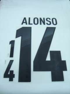 ALONSO #14 * Spain AWAY Nameset Euro 2012 Official * BLACK  