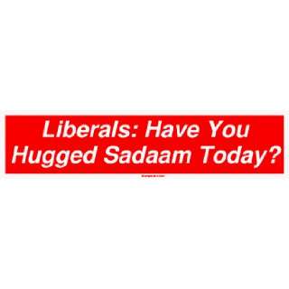   Liberals Have You Hugged Sadaam Today? MINIATURE Sticker Automotive