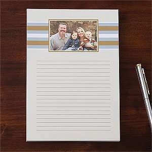  Personalized Photo Notepads   1 Picture   Classy Stripes 
