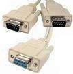 rs232 serial db9 pin 1 female 2 mal es y t splitter cable cord wir e 
