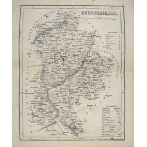  Dugdale C1840 Map Bedfordshire Antique Print England