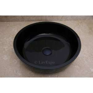 VGS61 Bathroom Lavatory Glass Vessel Sink with drain and mounting ring