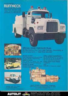 1978 Mack Roughneck Water Tank Fire Truck Ad  