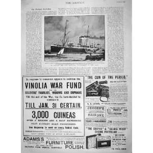  1900 Ship R.M.S. Ariosto Wilson Line Vinolia War Fund 