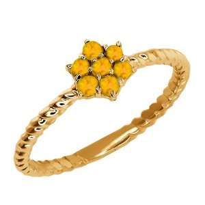  Round Citrine Gold Plated Sterling Silver Ring Jewelry