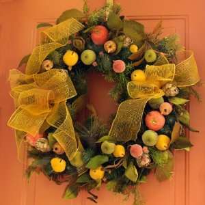   Fruit Wreath with Designer Bow WR1006 Door wreath