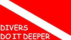 Divers Do It Deeper Dive Flag Scuba Sticker/Decal  