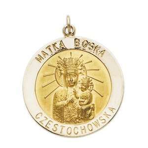  14k Matka Boska Medal 25mm/14kt yellow gold Jewelry