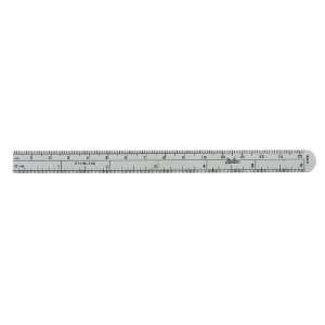 Flexible stainless Ruler 6 (15.2 cm) X 1/2 (1.3 cm), graduated in 1 