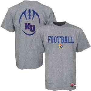  Nike Kansas Jayhawks Ash Team Issue T shirt Sports 