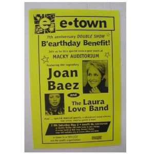  Joan Baez Handbill Poster with The Laura Love Band Macky 
