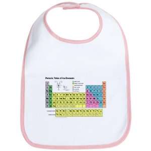    Baby Bib Petal Pink Periodic Table of Elements 