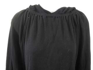 MAGGIE WARD Black Hooded Shirt Top Sz M  
