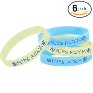  Designware Party Pups Rubber Bracelet, 4 Count Packages 