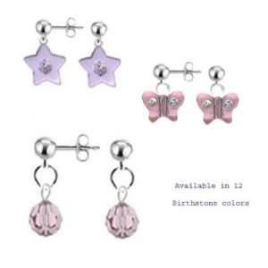  Girls Birthstone Earring Trio/ October Jewelry