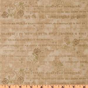  44 Wide European Taupe IV Words Stone Fabric By The Yard 