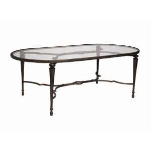 com Landgrave Veracruz Cast Aluminum 44 x 85 Oval Glass Dining Table 