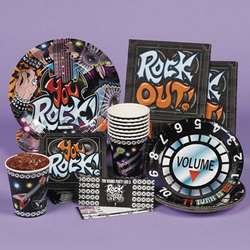 ROCK STAR 80PC Plates,Cups,Napkins,Invite PARTY PACKAGE  