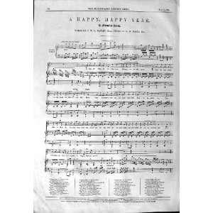    1844 Sheet Music Happy New Year Bayley Balfe Piano