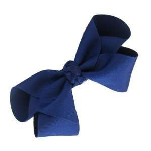  Navy Large Solid Bow Barrette