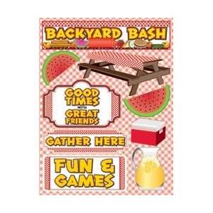  Reminisce Celebration Backyard Bash 3D Stickers 4.5X6 