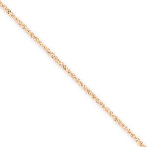   1mm, 14 Karat Rose Gold, Diamond Cut Ropa Chain   16 inch Jewelry